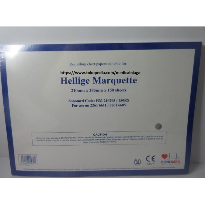 

KERTAS ECG / ECG PAPER HELLIGE MARQUETTE 210mm x 295mm x 150 sheets