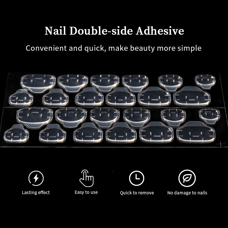 1 Sheet Clear Nail Tape Double-side Adhesive Stickers Nail Adhesive Tab Nail Art Tools