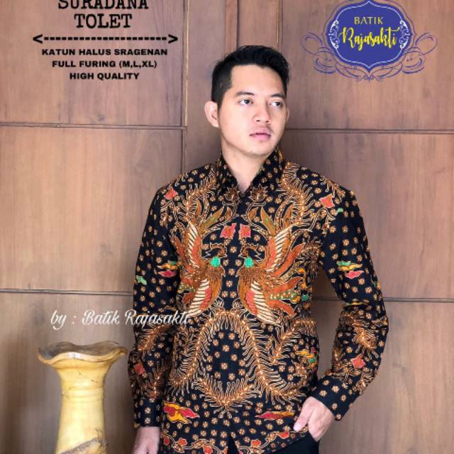 Batik pria lengan panjang full puring,