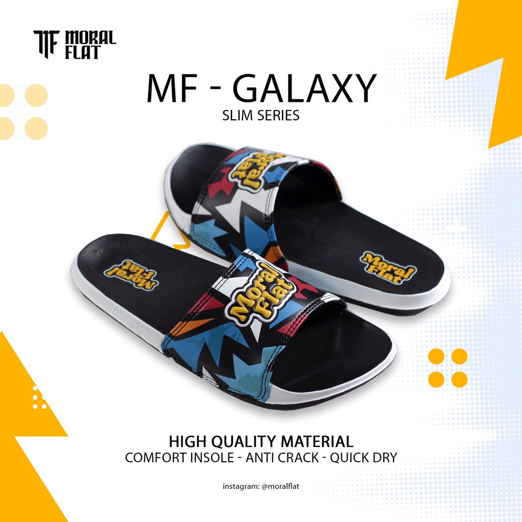 Moral Flat Sandal Slop Casual-Galaxy Series-Full Color Slide White-2