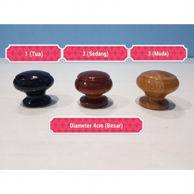 (besar) Tarikan Laci Lemari Kitchen Kayu Bulat Handel Handel Knob Kayu Berkat Mutu Sejati