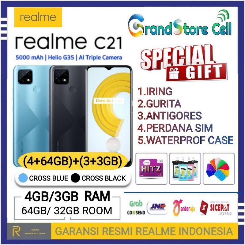 REALME C21 RAM 3/32 GB | REALME C 21 RAM 4/64 GB GARANSI RESMI REALME INDONESIA