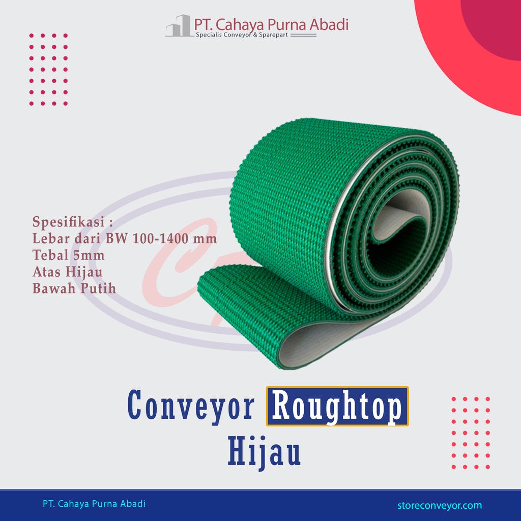 Jual Conveyor Roughtop Hijau 5 mm x L 10 cm x 1 mtr | Shopee Indonesia