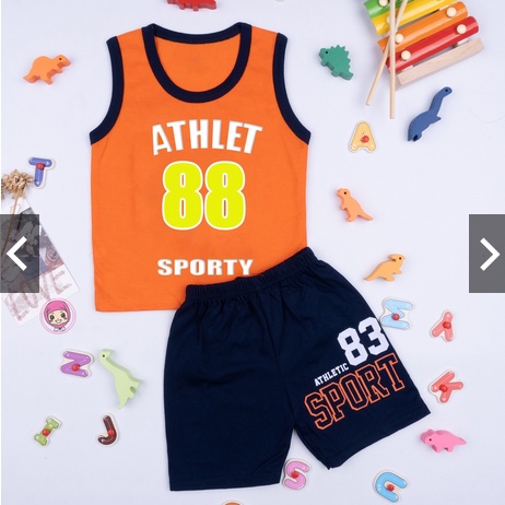 SETELAN SINGLET SPORT EDITION ANAK UNISEX COWOK/CEWEK USIA 1- 5 THN