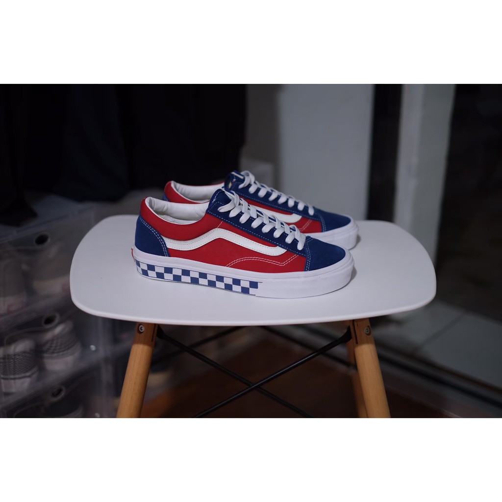 VANS STYLE 36 BMX RED BLUE CHECKERBOARD