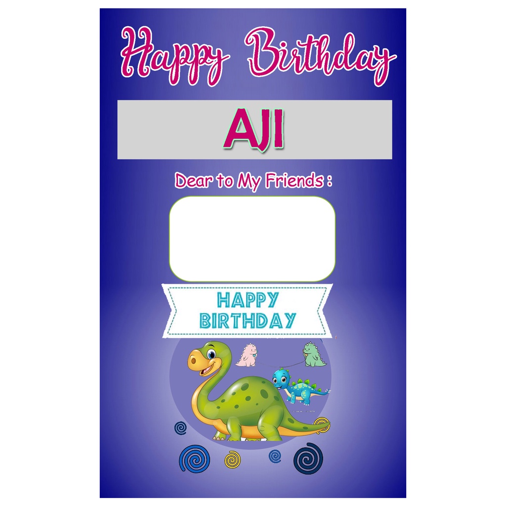 TEMA DINOSAURUS UNDANGAN ULANG TAHUN ULTAH ULANGTAHUN KARTU UNDANGAN BIRTHDAY SURAT UNDANGAN KERTAS 
