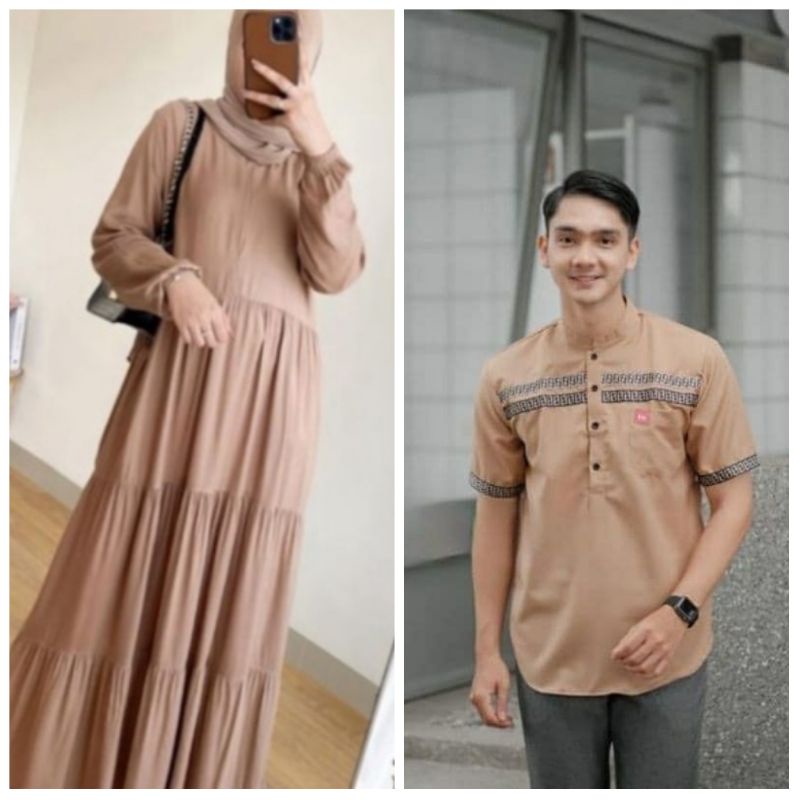 Gamis Couple Sarimbit Suami Istri Termurah Terbaru Pasangan Muslim Prita maxi Dress