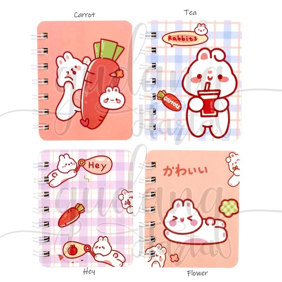 

Notebook A7 Carrot Rabbit Buku Catatan Mini Kelinci Wortel GH 308527