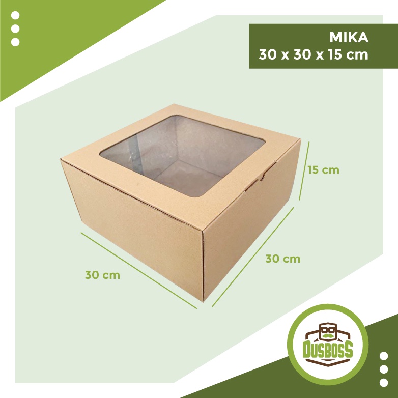

BOX MIKA 30x30x15 cm kardus die cut, untuk kue hampers gift box MIKA MIKA