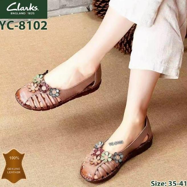 clarks flat sepatu kulit women shoes Termurah