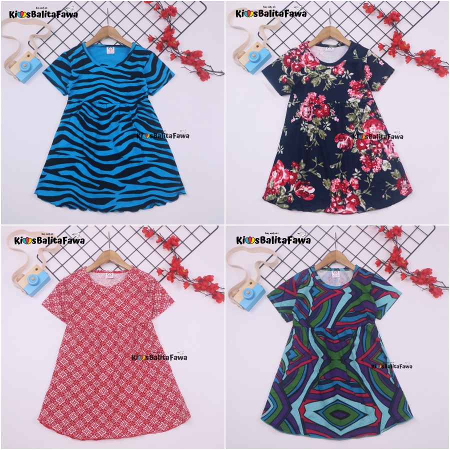 Dress Thalia 4-5 Tahun / Kaos Harian Dres Lengan Baju Tidur Balita Anak Perempuan Adem Cewek Murah