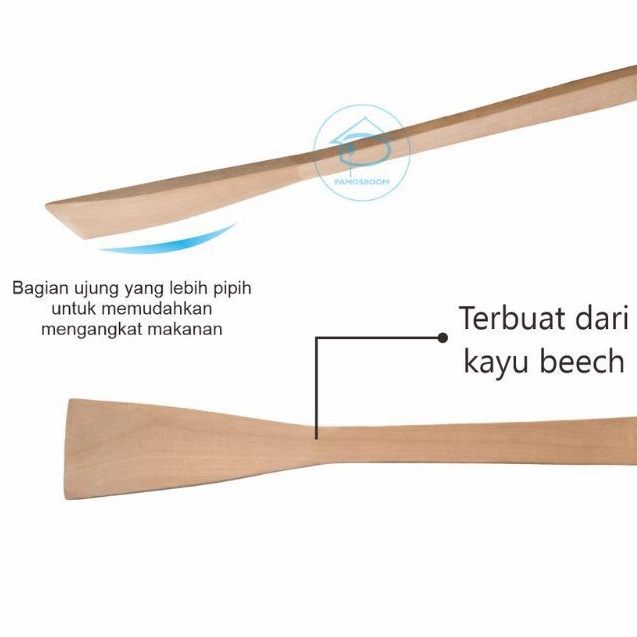 SPATULA KAYU ANTI LENGKET SUTIL KAYU WAJAN TEFLON