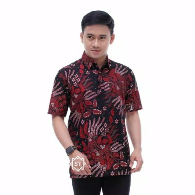 Bswart Batik Hrb026 Kenongo Hem Pendek Padi Pekalongan M L Xl Batik Pria Murah Modern