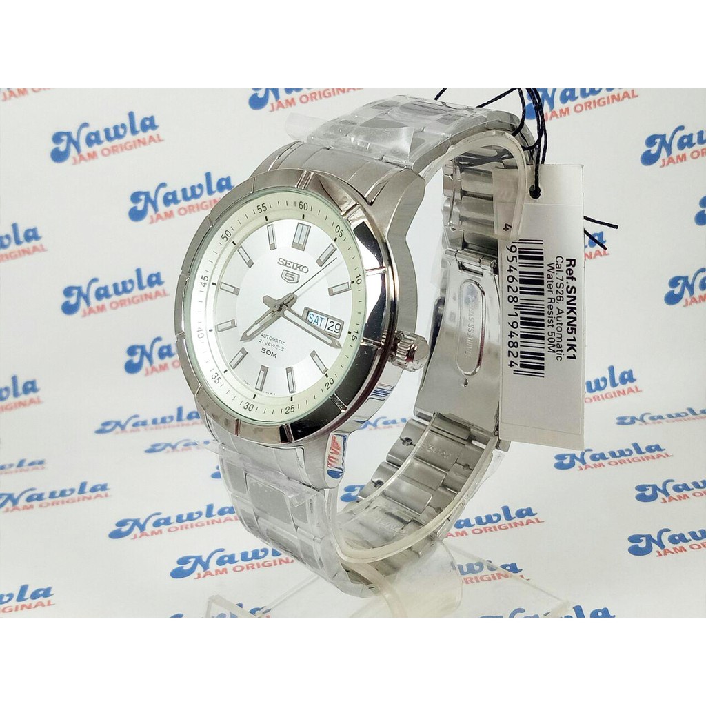 Seiko 5 Automatic SNKN51K1 Silver Dial - Jam Tangan Pria SNKN51