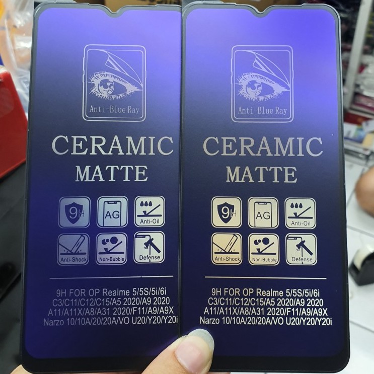 Samsung A22 4G A22 5G Ceramic Matte Blue Ray Screen Guard Anti Radiasi Full Cover
