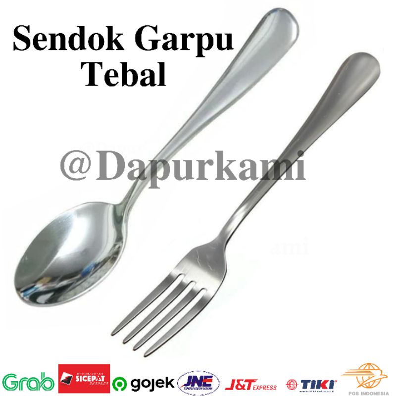Sendok Garpu Polos Tebal / Sendok Makan Stainless Tebal