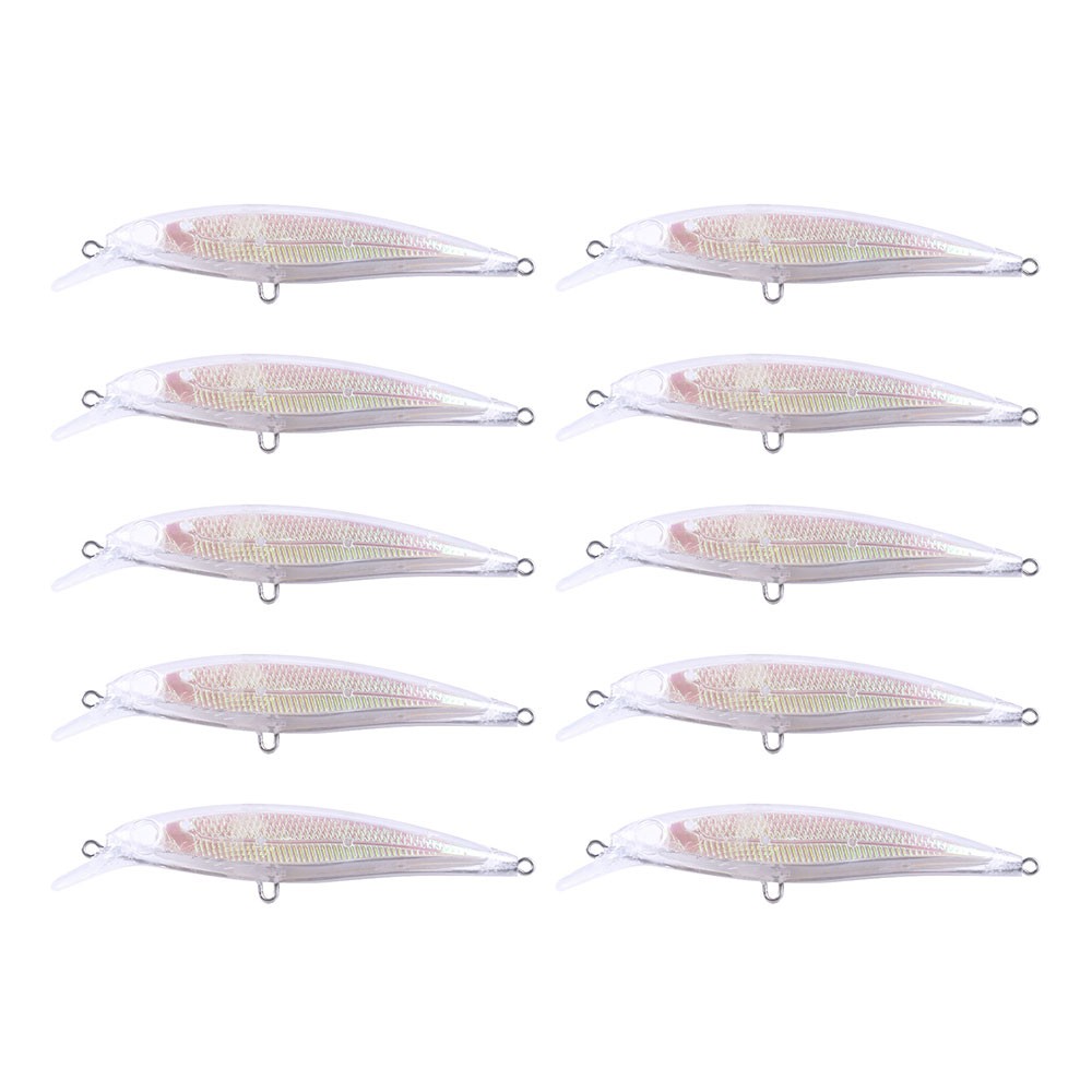 HENGJIA 10Pcs Minnow Unpainted Umpan Pancing 11cm/11.6g Swimbait Fishing Lure Ikan Bass Kail Tackle