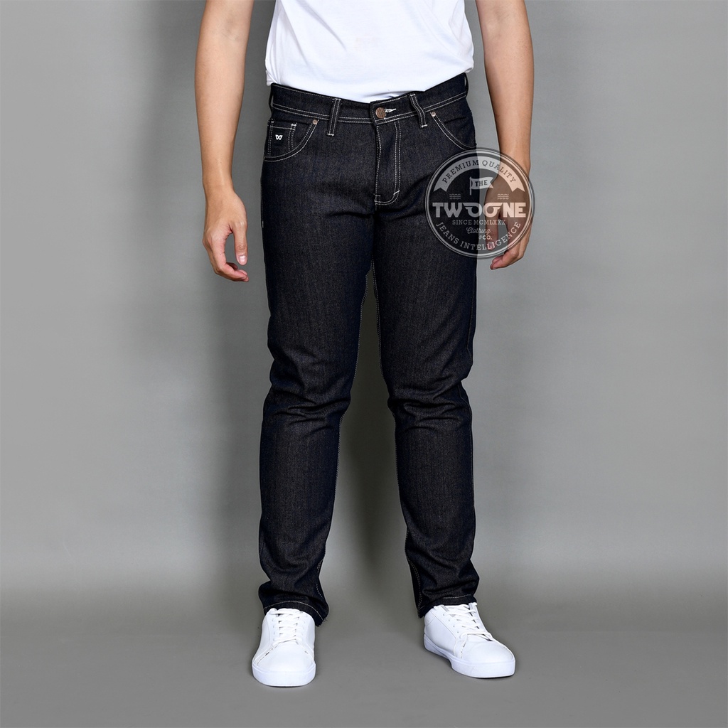 TWO ONE - Celana Jeans Standar Reguler Fit Jumbo Indigo Brown 2XL.3XL.4XL.5XL