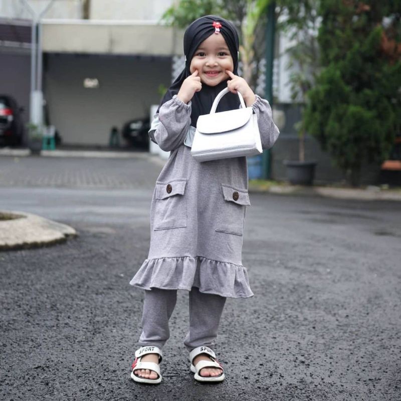 TERBARU SETELAN MUSLIM ANAK  5-6 TAHUN/RIHANA SET KIDS/SET TUNIK ANAK KEKINIAN/PAKAIN MUSLIM ANAK MODEL TERBARU BAHAN KATUN/FAR MOSLEMSTORE
