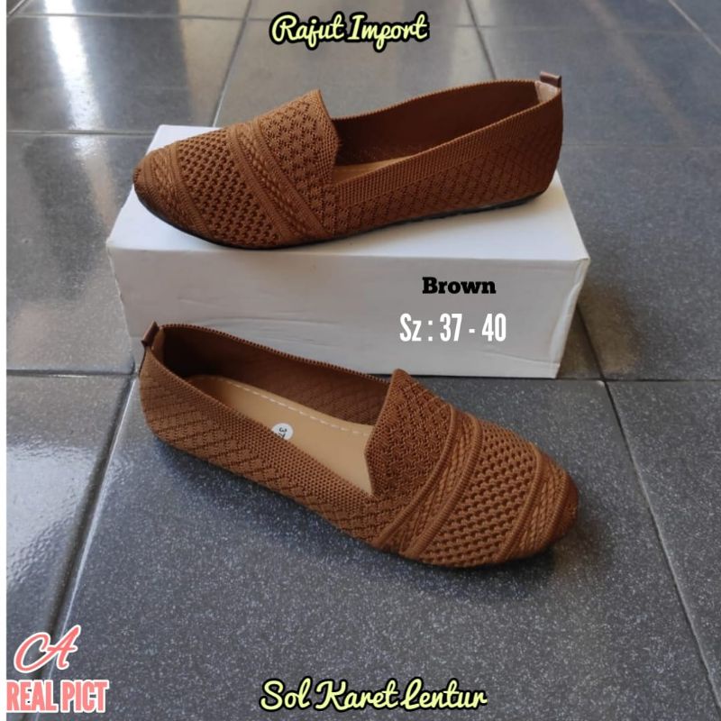 Sepatu flat Trepes Wanita Rajut DESANTOS
