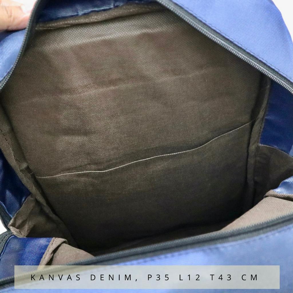 COD in aja Ma bro Free Ongkir ransel Distro Premium dua warna murah merk lokal buat sekolah jalan kanvas tebal