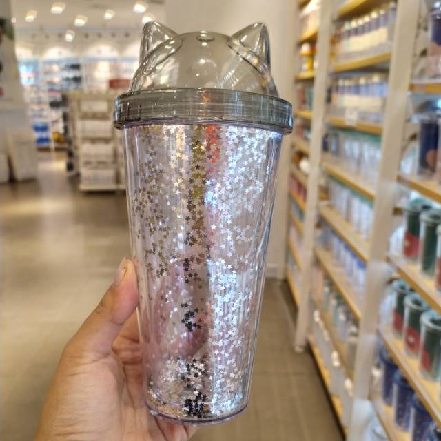 Miniso tumbler glitter  cat  ears Shopee Indonesia