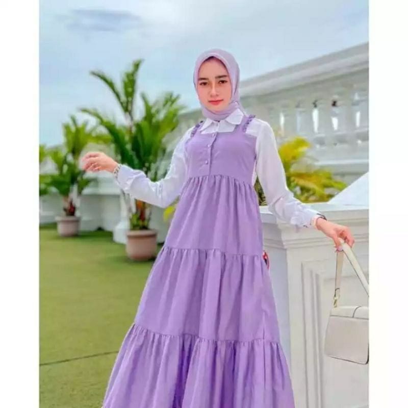 (COD) ONE SET DRESS IMPORT WANITA/ SETELAN KEMEJA WANITA/ ONE SET MAXY DRESS KEMEJA/  MAXI DRESS/ KOREAN DRESS/ LONG DRESS SET KEMEJA/ DRESS SLIM FIT/ DRESS SPAN POLOS/ STELAN INNER SPAN KEMEJA/ LAURA DRESS