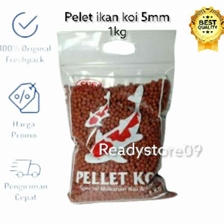 Pelet 1kg butiran besar (5mm) merah / Makanan ikan KOI / KOKI