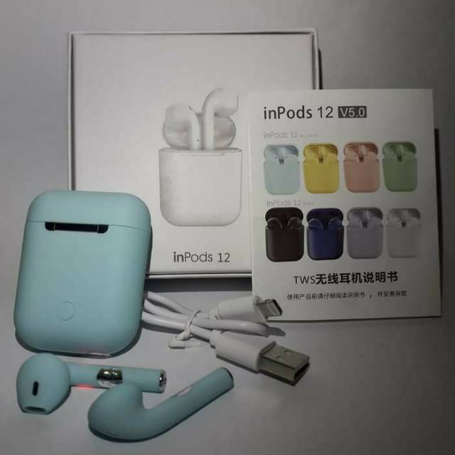 HEADSET BLUETOOTH INPODS i12 MACARON WIRELESS STEREO / 2 KUPING KIRI KANAN V5.0 MANTUL HARGA PABRIK