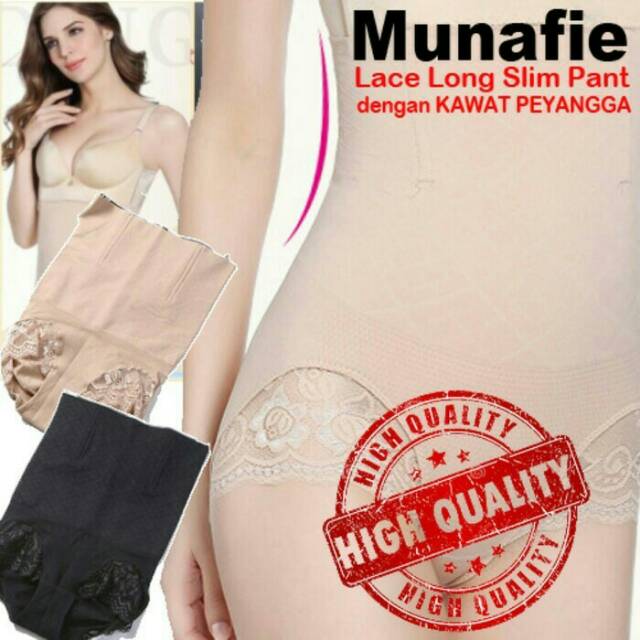 KORSET CELANA MUNAFIE LONG LACE - KORSET PELANGSING PERUT DENGAN KAWAT PENYANGGA