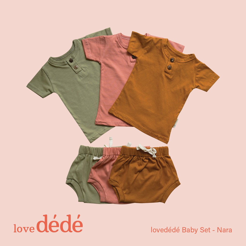 Setelan Pendek Lovedede Nara RYU OEKO TEX sertifikasi Baju Bayi anak Cewek Cowok Lucu Terlaris