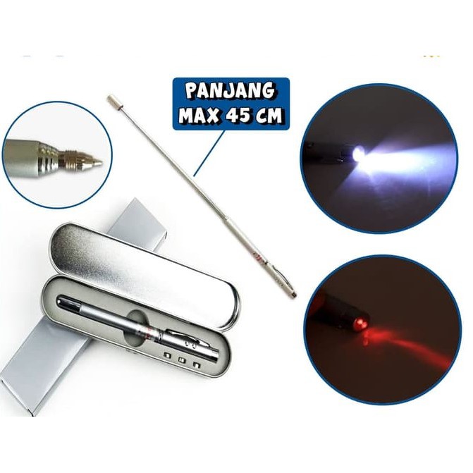 

Pulpen Laser Pena Bolpoin LED Aluminium Pointer - 5 IN 1 Pen Ballpoint