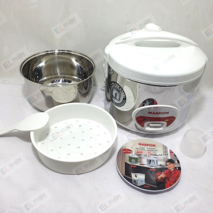 Magic Com Rice Cooker Maspion MRJ 1808SS - 1808 SS 1.8L Stainless MRJ1808SS Original