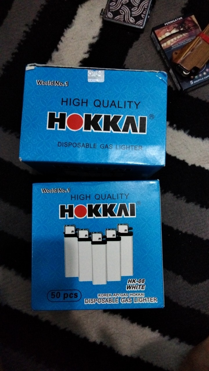 Korek Gas Roda Putih Polos Hokkai (10 Pcs)