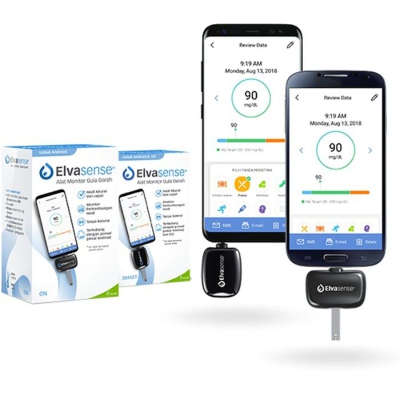 tes gula darah elvasense/ alat cek gula darah