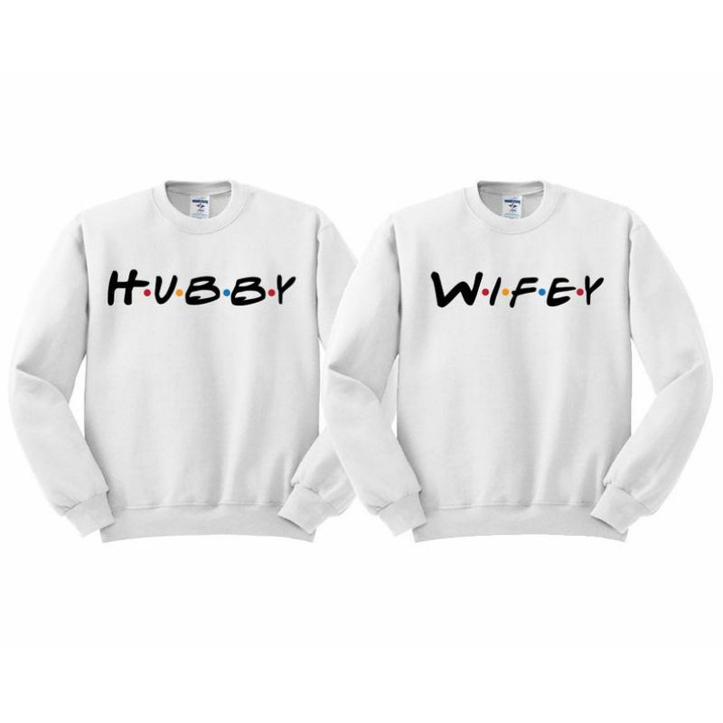 S - XXXXXL(6XL) WIFEY HUBBY Sweatshirt Justin Bieber and Hailey BIGSIZE OVERSIZE Love Couple Sweater Crewneck Match Boy Girl