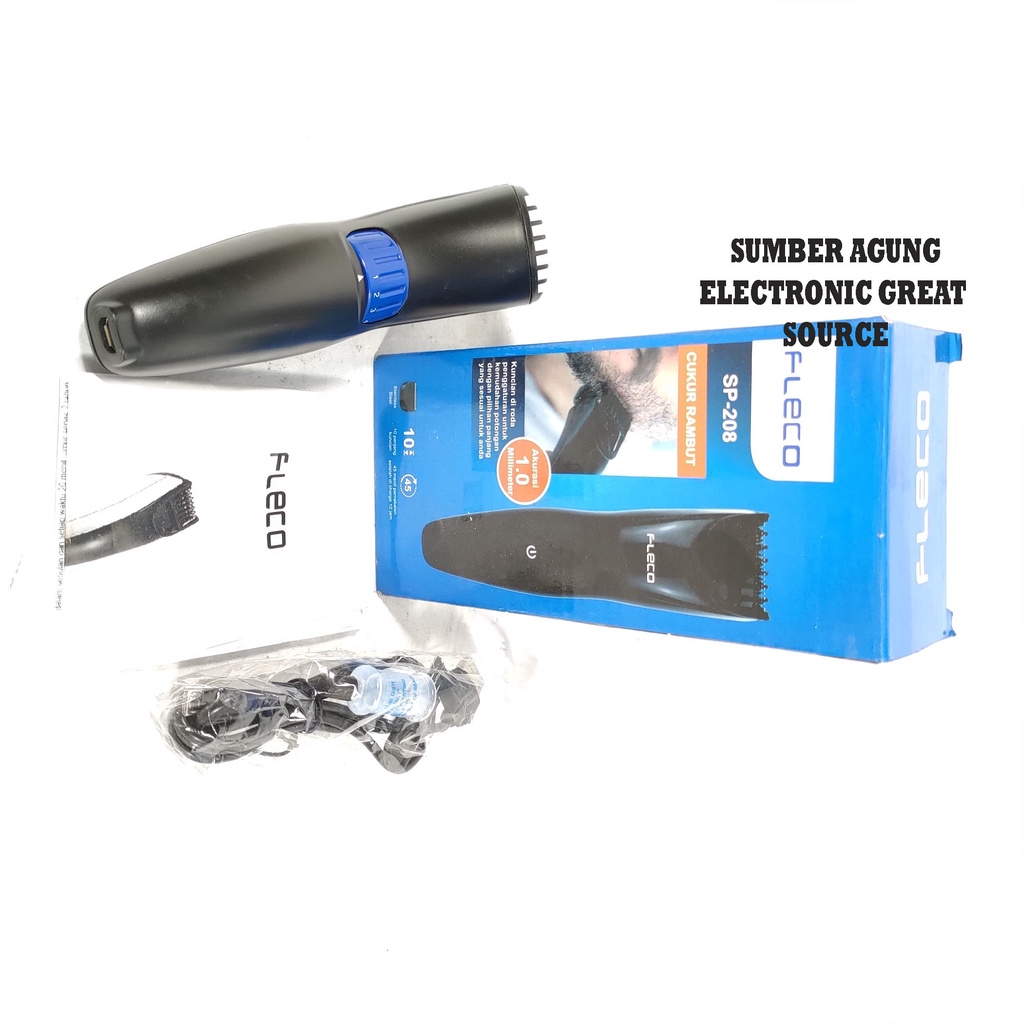 Fleco SP208 Hair Clipper Adjustable Pencukur Rambut Jenggot Panjang Bisa Diatu