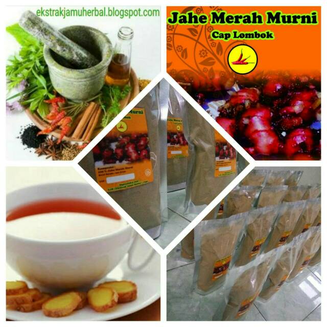 

Serbuk Jahe Merah cap lombok, Murni 100% tanpa campuran apapun