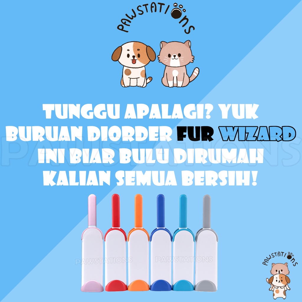 2 in 1 Sikat Pembersih Bulu Kucing / Anjing Furwizard Pet Hair Remover / Alat Pembersih Bulu Kucing &amp; Anjing