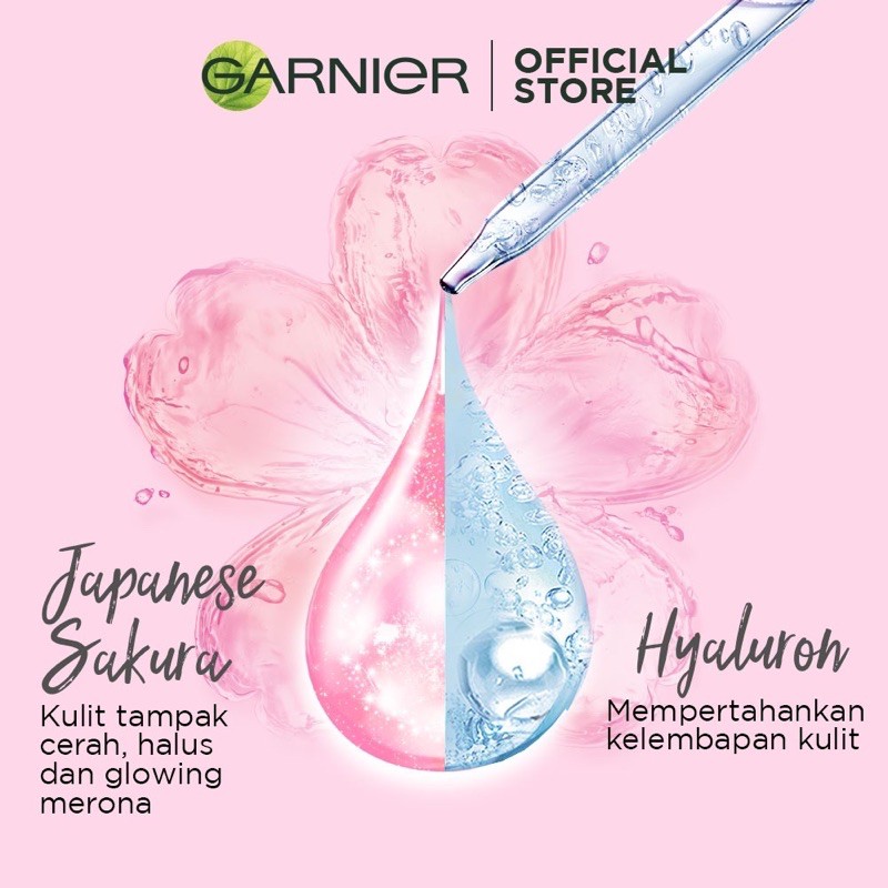 Garnier Serum Mask Sakura White Waterglow Skin Care (Masker Wajah Untuk Kulit Glowing Seketika)