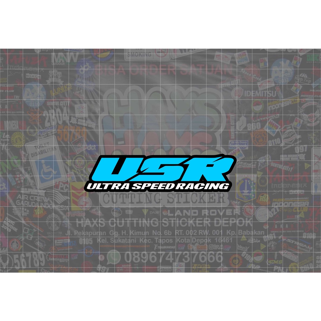 Cutting Sticker USR Ultra Speed Racing Ukuran 10 Cm