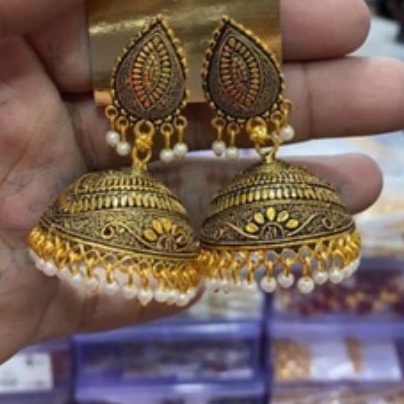anting jhumka besar/anting india/perhiasan india