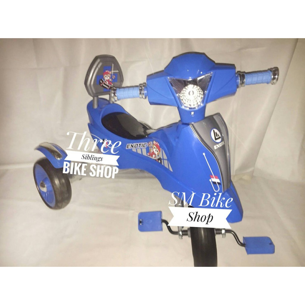 Sepeda Anak Roda Tiga Motor-Motoran Exotic warna BIRU