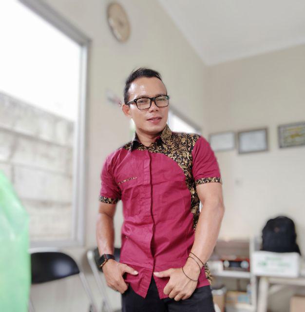 Distro Batik Hrb026 Kenongo Kemeja Tosca Pende Pekalongan Padi M L Xl Sogan Halus Kemeja Batik