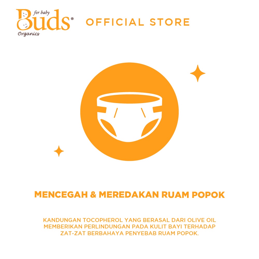 Buds Organics Baby Bum Balm - Lotion atau Krim Perawatan Ruam Popok Pantat Bayi dan Anak