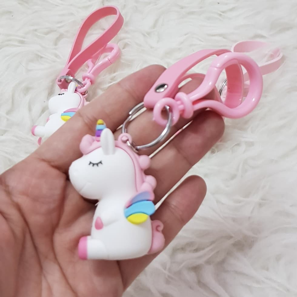 little unicorn doll with tassle bagcharm keychain