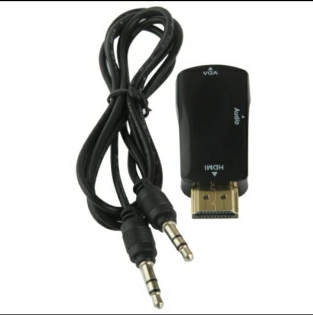 [COD] KONVERTER CONVERTER KONEKTOR HDMII TO VGA ADAPTER WITH PORT AUDIO 1080P / DARI LAPTOP KE PROYEKTOR PROJECTOR MONITOR