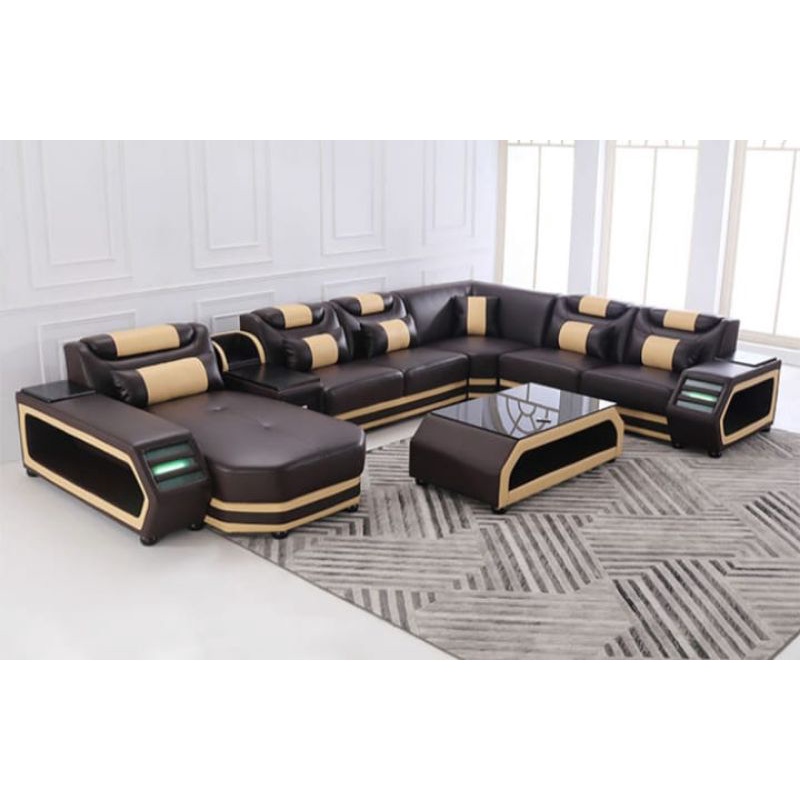 Sofa kulit sintetis sofa letter U sofa model kekinian