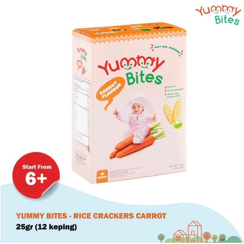 Yummy Bites Rice baby Crackers 25gr 6M+ /Crackers bayi