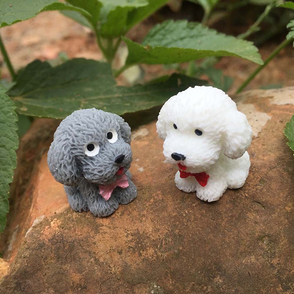 MXBEAUTY 3pcs Miniature Home Figurines Animal Model Garden Cute Bonsai Crafts Dog Decoration Statue/Multicolor